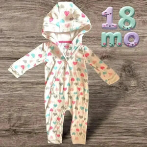 Carter’s 18mo 💜 hooded body suit w front pocket. Like new. Dist w bundle!